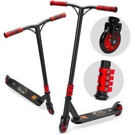 Трюковий самокат BOLDCUBE Deluxe Stunt Roller Black Fire з підшипниками ABEC 9 для дітей, підлітків та дорослих (6+ років)