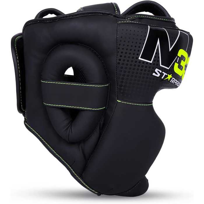 Захисний шолом Starpro M33 для боксу, кікбоксингу, MMA, Муай Тай, Крав Мага, чоловічий та жіночий, з маскою для обличчя, 180° огляд, XS, чорний, з поглинанням поту