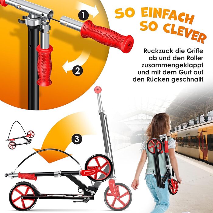 Дитячий самокат KESSER Cityroller, складаний, для міста