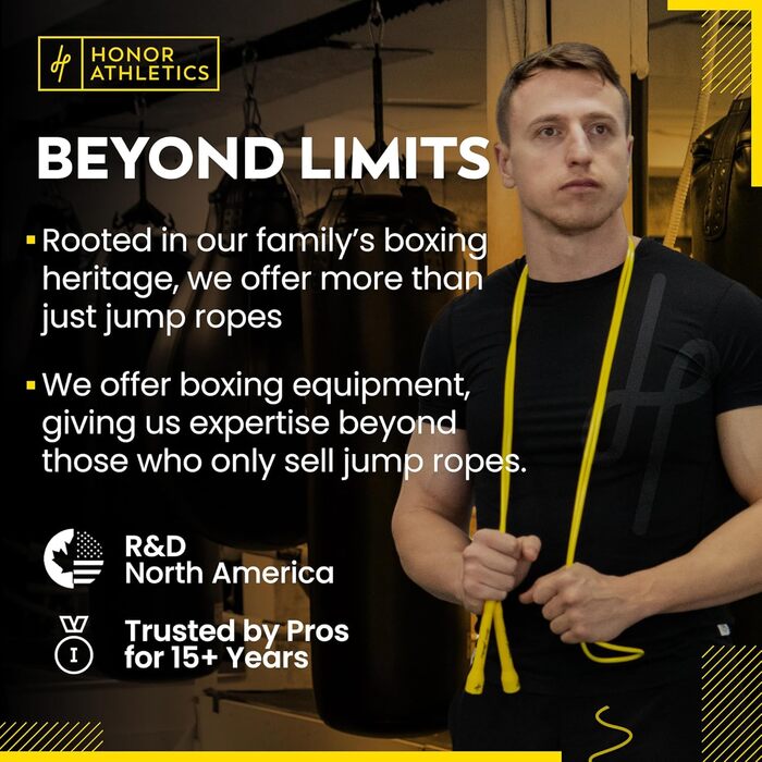 Скакалка для боксу Honor Athletics Pro Boxing Seil 3.0, 5,3 мм, регульована, TPU-PVC, для чоловіків та жінок, для залу та вулиці