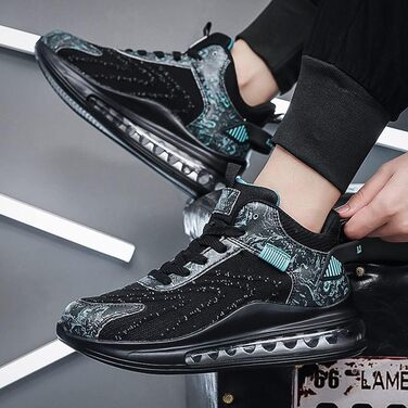 Спортивні кросівки LIN&LE для чоловіків та жінок, бігові кросівки з повітряною подушкою, повсякденні кросівки, чорний, 43 EU