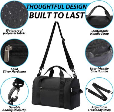 Спортивна сумка DAYGOS для чоловіків, дорожня сумка з відділенням для взуття та мокрих речей, водонепроникна. Ідеальна для спорту, тренувань, залу та подорожей (20 л)
