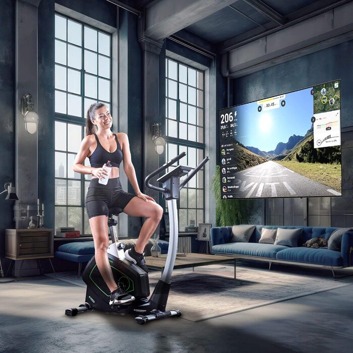 Велотренажер Christopeit Sport Eco 1000 з генератором, магнітною системою гальмування, USB, підтримкою Kinomap, до 150 кг