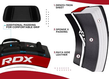Ударна подушка RDX для бойових мистецтв: кикбоксинг, карате, ММА, муай-тай, таеквондо (1 шт., червоно-чорний)