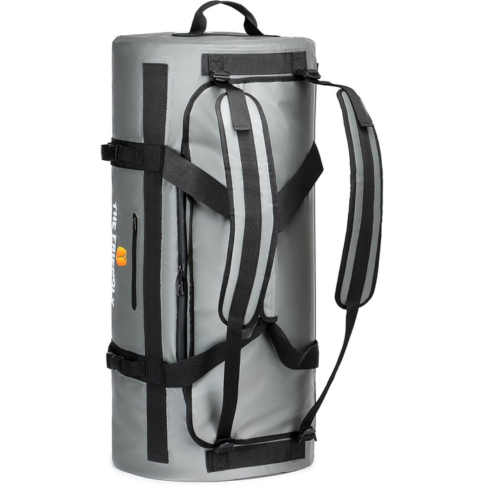 Велика водонепроникна спортивна сумка-рюкзак 90L для чоловіків, сіра, Duffel Bag для подорожей і спорту