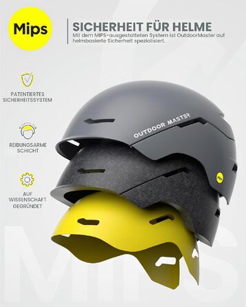 Шолом для гірських лиж та сноуборду OutdoorMaster ELK MIPS з OTG-маскою, матовий сірий, розмір M