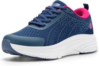 Жіночі кросівки FitVille для ходьби та бігу - широкі, дихаючі, з антиковзкою підошвою, для занять спортом та фітнесом (41 EU, блакитний, неоновий рожевий)