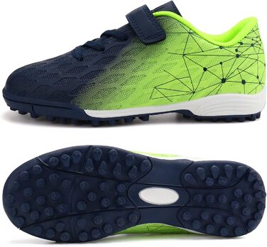 Дитячі футбольні бутси JABASIC для штучного газону, розмір 32 EU, блакитний та лимонний кольори