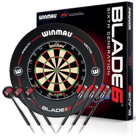 Дартс Winmau Blade 6 Professional: Класичний дротик з захисним кільцем та 2 комплекти дротиків