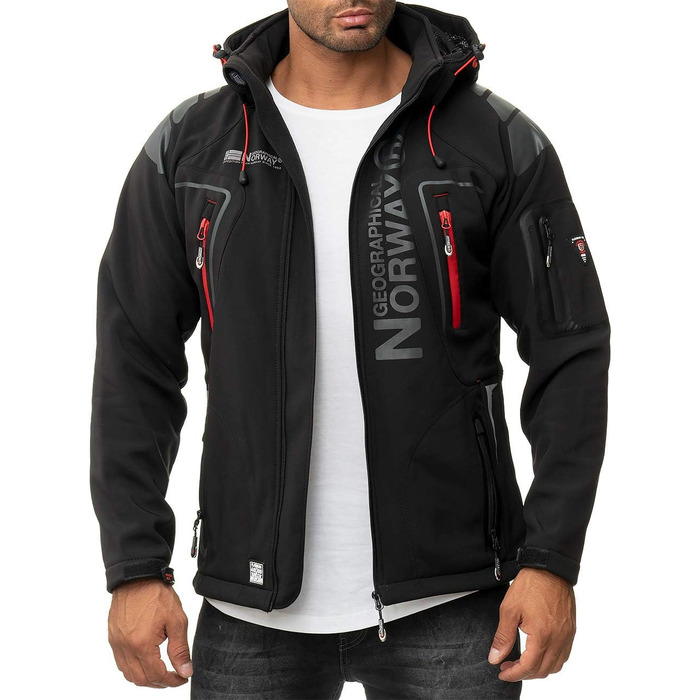 Чоловіча софтшеллова куртка Geographical Norway - функціональна, дихаюча, для активного відпочинку та походів, чорний - 03