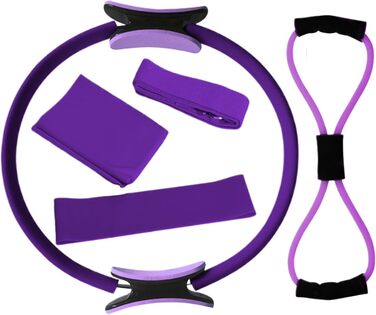 Набір кілець для пілатесу, фітнес-кільця для жінок, розвантажувальні кільця для грудей, ніг, рук та стегон, фіолетовий