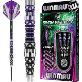 Дротики WINMAU Simon Whitlock 24г, професійні, вольфрамові, сталевий наконечник, комплект з оперенням і шафтами