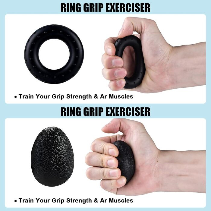Набір для тренування рук MOORSTDEL: 6шт. Тренажери для пальців, кисті, силові вправи, реабілітація, ерготерапія