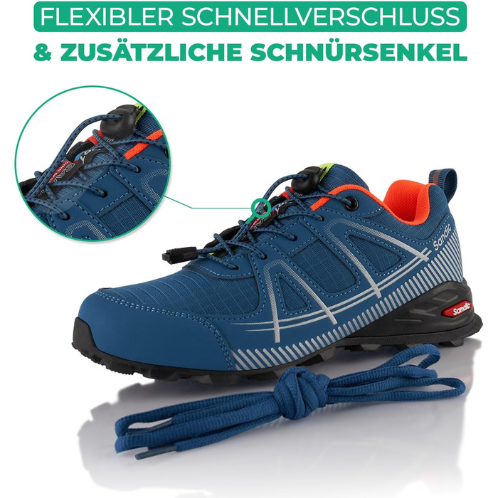 Черевики для трекінгу та трейлраннінгу для жінок та чоловіків. Дихаючі туристичні черевики. Колір: блакитний, сірий. Розмір: 46 EU