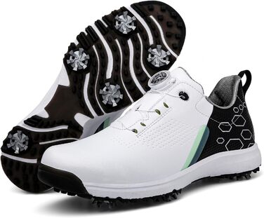 Жіночі гольф-туфлі зі шпильками, водонепроникні та легкі. Білий колір (41 EU, Чорний)