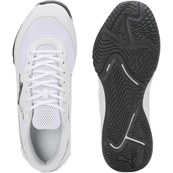 Кросівки для залу PUMA Unisex Varion II Indoor Court Shoe, білі з сірим (Puma White Shadow Gray), розмір 42 EU