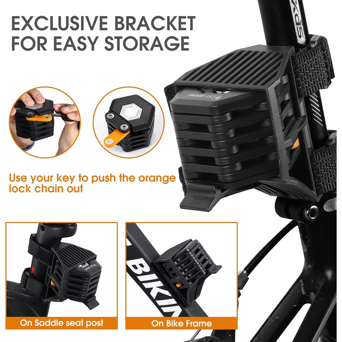 Замок для велосипеда ICOCOPRO Faltschloss, 85 см, висока безпека (чорний)