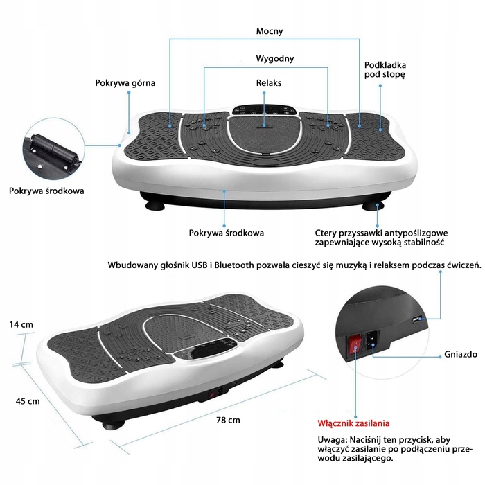 3D віброплатформа антицелюлітна з масажем стоп, пультом керування та Bluetooth