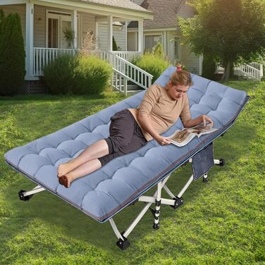 Набір туристичних ліжок з матрацом (2 шт., сірий) – розкладні ліжка для відпочинку, кемпінгу, відпочинку на природі та вдома. Максимальне навантаження 200 кг.