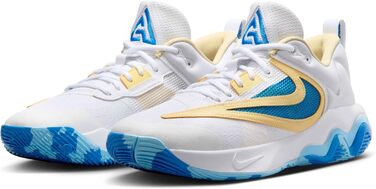 Баскетбольне взуття Nike Giannis Immortal для чоловіків, 42.5 EU, білий, Light Laser Orange, Soft Yellow, Light Photo Blue