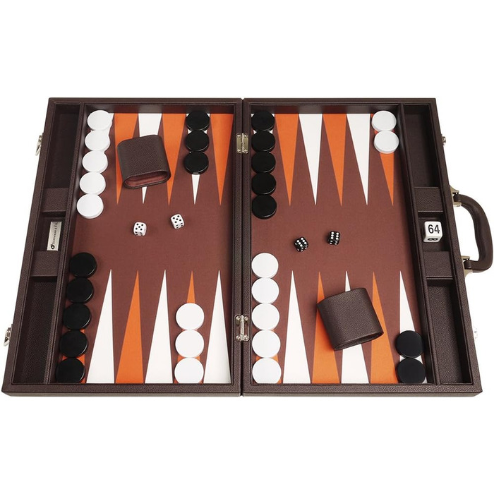 Набір для гри в нарди преміум-класу Silverman & Co. 48 x 64 см, темно-коричневий