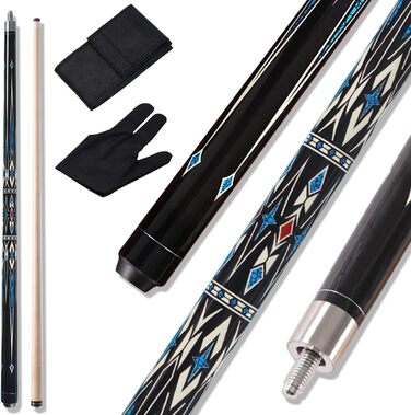 Більярдний кий Pool Queue Stick з агатової деревини, 147.3 см, комплект 2 шт., білий (блакитний)