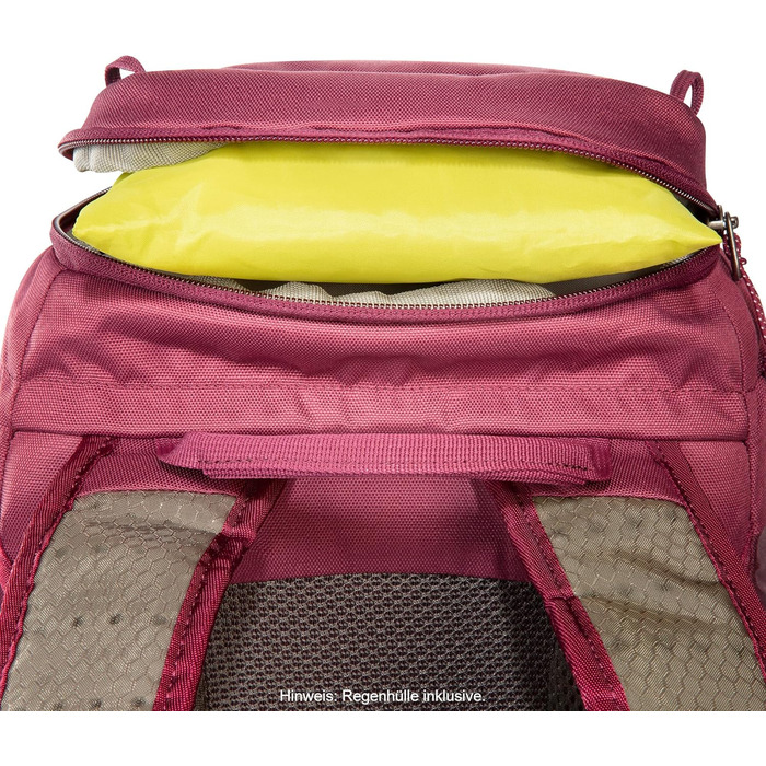 Рюкзак для походів Tatonka Hike Pack 22 л з вентиляцією спини та дощовиком, легкий та зручний туристичний рюкзак, бордовий