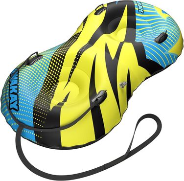 Надувний сніговий тюб з буксирувальною лінією, 47-49-68 дюймів. Міцний корпус, зносостійкий та морозостійкий матеріал. Зимовий спорт для дітей та дорослих. Подвійне сидіння 68 дюймів