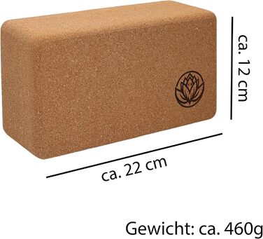 Набір коркових блоків для йоги VonBueren (2 шт.), 22 x 12 x 7,5 см, коричневі — аксесуари для хатха-йоги, стрітчингу та пілатеса для жінок та чоловіків