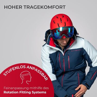 Шолом гірськолижний BLACK CREVICE Vail I з візором, чоловічий та жіночий, полікарбонат, регульований, матовий білий Carbon/чорний (M (55-58 см), матовий gun/блискучий чорний)