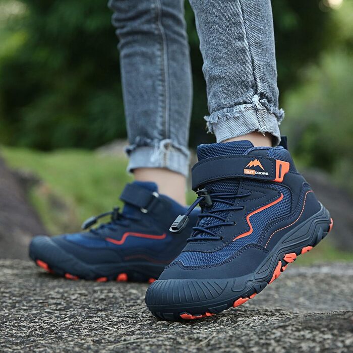 Дитячі трекінгові черевики для ходьби та бігу, водонепроникні, зручні, легкі, спортивні, синього кольору (33 EU)