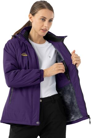 Жіноча зимова куртка YSENTO, водонепроникна, софтшел, тепла, вітрозахисна, для сноуборду та активного відпочинку (фіолетовий, S)