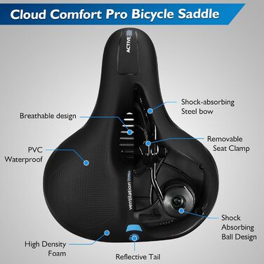 Велосипедне сидіння з піною Memory Foam, ергономічне, амортизуюче, дихаюче. М'яке велосипедне сидіння для чоловіків