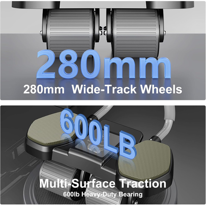 Ролер для пресу, тренажер для дому, 4-колісний, стабільний, для зміцнення м'язів живота та корпусу, довговічний, легкий, для чоловіків та жінок, фітнес для дому (блакитний)