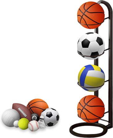 Стійка для зберігання м'ячів: баскетбол, футбол, волейбол (4 яруси)