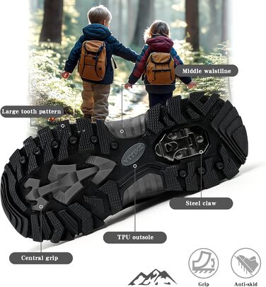 Зимові черевики для хлопчиків ASHION, 39 EU, чорні: утеплені, для трекінгу та ходьби