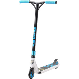 Трюковий самокат STAR SCOOTER для дітей від 7 років і дорослих, до 100 кг, 100 мм, алюмінієвий, біло-синій, для початківців
