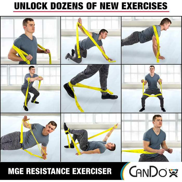 Еспандер стрічковий CanDo Multi-Grip, середній рівень, зелений, фітнес-стрічка для тренувань
