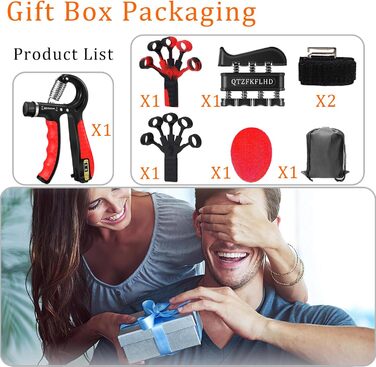 Набір для тренування сили рук Griffkrafttrainer (5 шт.) - чорний та червоний