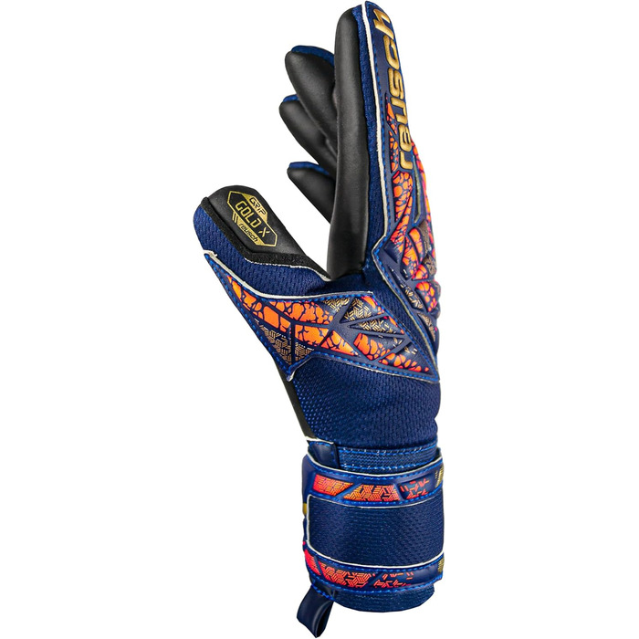 Дитячі воротарські рукавички Reusch Attrakt Gold X Junior, сині-золоті-чорні, розмір 7, унісекс