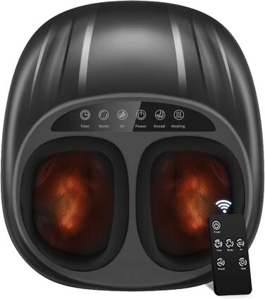 Масажер для ніг з підігрівом WERTYI Shiatsu, глибокий масаж, компресія, мульти-режими, пульт ДК, подарунок для чоловіків та жінок