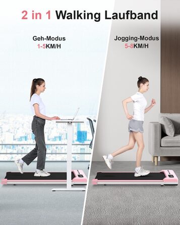 Ходьбова доріжка HomeFitnessCode - компактний електричний біговий тренажер для дому (рожевий)