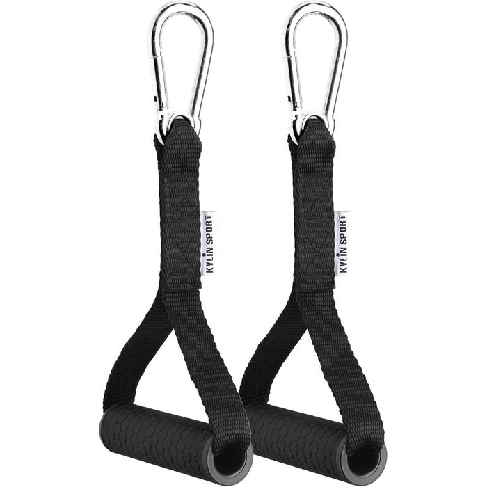Набір аксесуарів для тренажерів KYLIN SPORT: гумки, ручки, карабіни, фітнес-петлі, ручки для турніків (чорний силікон)