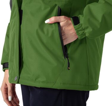 Жіноча зимова куртка YSENTO: водонепроникна, софтшелл, флісова, функціональна з капюшоном, білий (S, зелений)