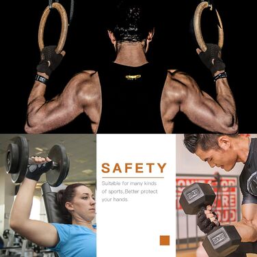 Спортивні рукавички для тренувань, захист долонь для жінок та чоловіків, рукавички для важкої атлетики, бодібілдингу, фітнесу, кросфіту, чорний колір, розмір M