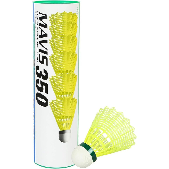Yonex Mavis 350 – воланчики для бадмінтону, упаковка 6 шт, колір SLO Yellow