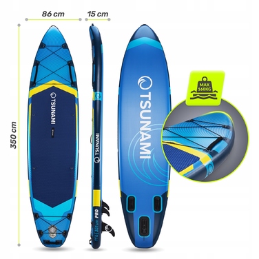 Надувна SUP-дошка Tsunami, 350 см, багатоколірна, однокамерна