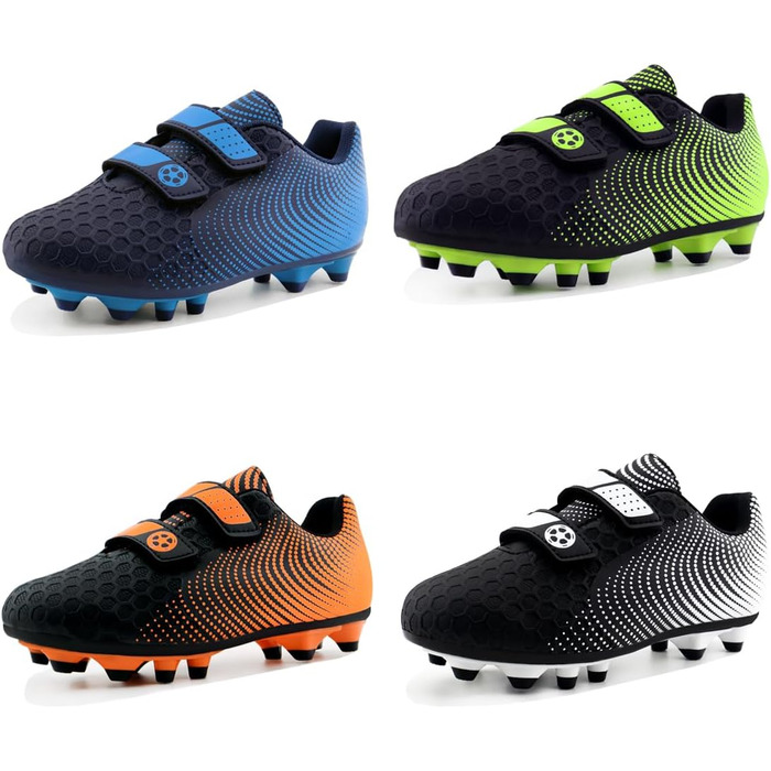 Дитячі футбольні бутси для хлопчиків та дівчаток. Низькі, для тренувань та занять спорту на відкритому повітрі. Розміри 28-37 EU, чорно-оранжеві.