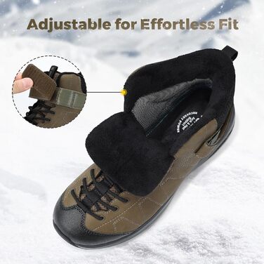 Черевики зимові чоловічі FitVille широкі з кріпленням на липучці, неслизькі, теплі, для активного відпочинку, розмір 40-50 (41 EU X-широкі, світло-коричневі)