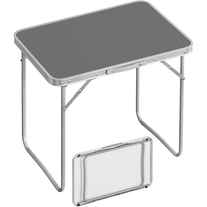 Складаний туристичний стіл Woltu для пікніка, відпочинку на природі та в саду, 70x50x60 см (алюміній + MDF)